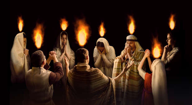 Pentecost flames on heads